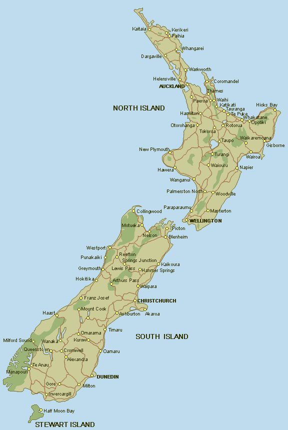 mapa noveho zelandu